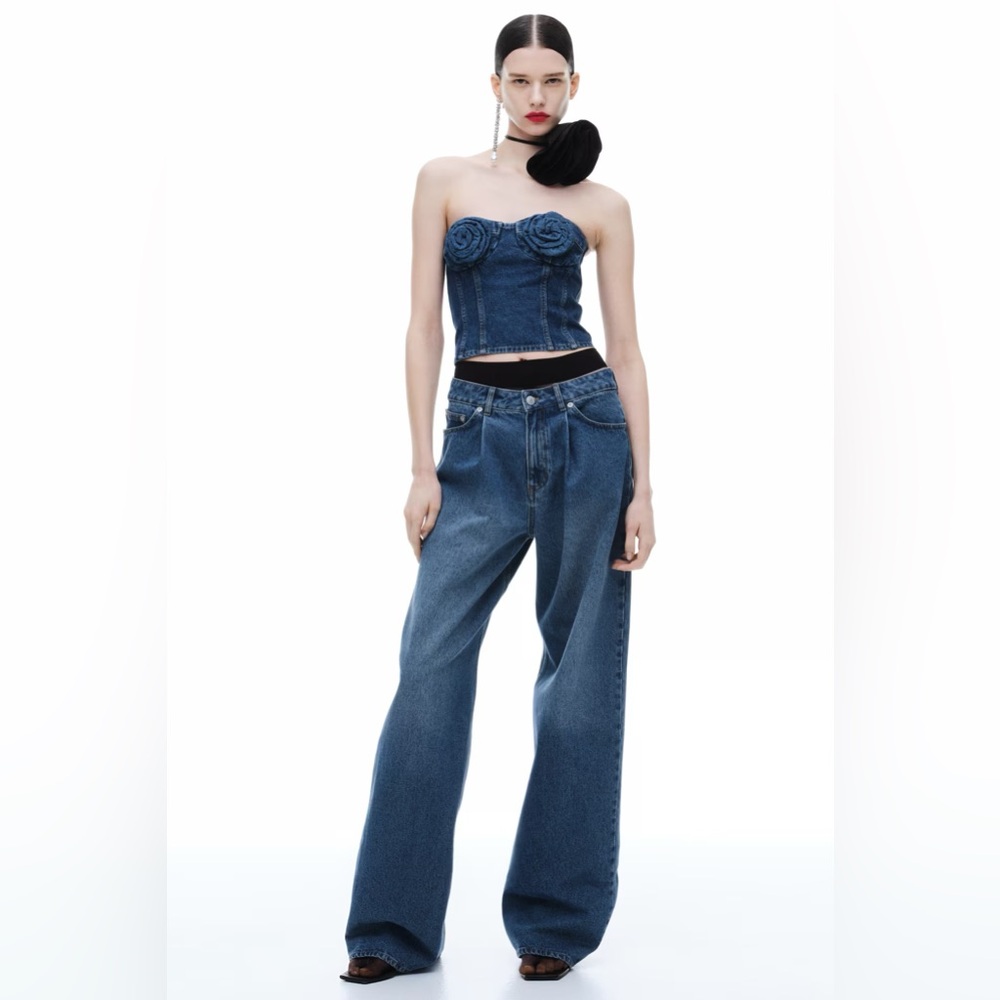 Magda Butrym for H&M Baggy Pleat Fromt Jeans Size 6 38